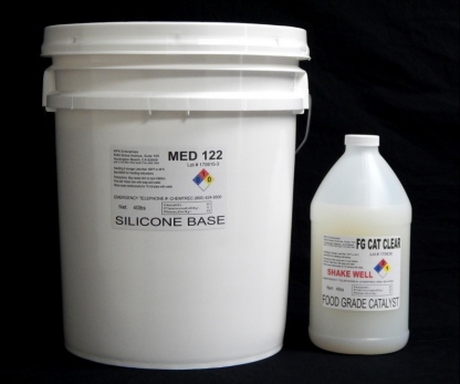 44 lb Kit : Medium 122 FG Cat Clear - (22 shore A durometer) - Food Grade Mold Making Silicone